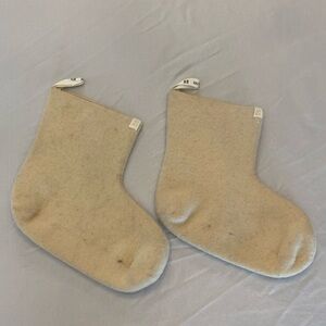 Vintage Christmas Stockings 100% Wool, Set of 2